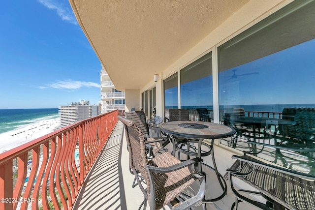 balcony with a water view