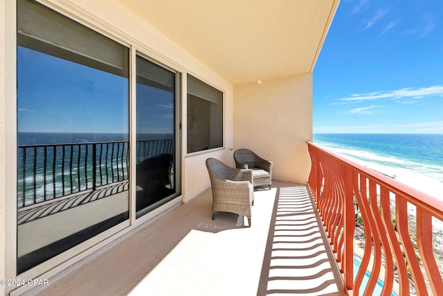 balcony with a water view