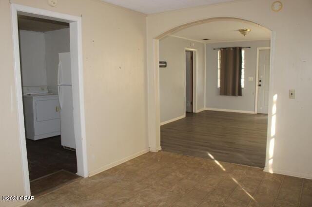 hallway featuring washer / clothes dryer