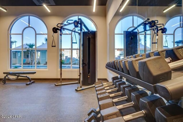 gym with baseboards