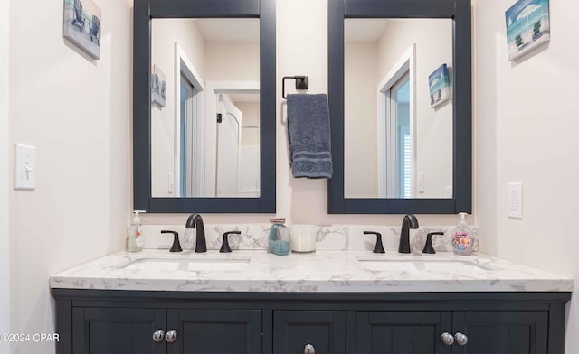 bathroom with double sink vanity