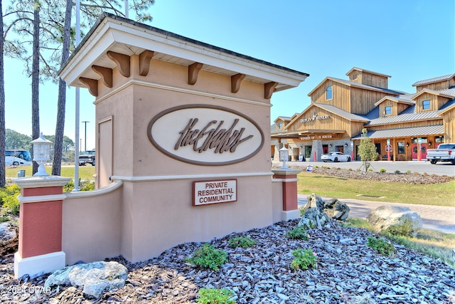 view of community sign