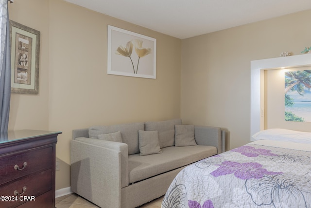 view of tiled bedroom