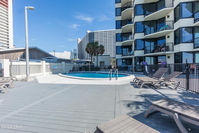 view of pool with a patio area