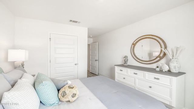 bedroom with visible vents