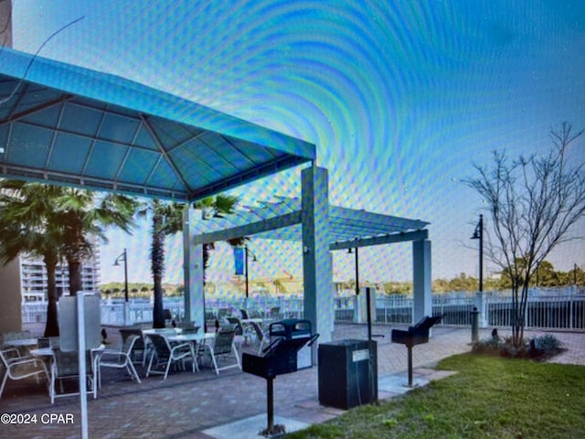 view of home's community with a pergola