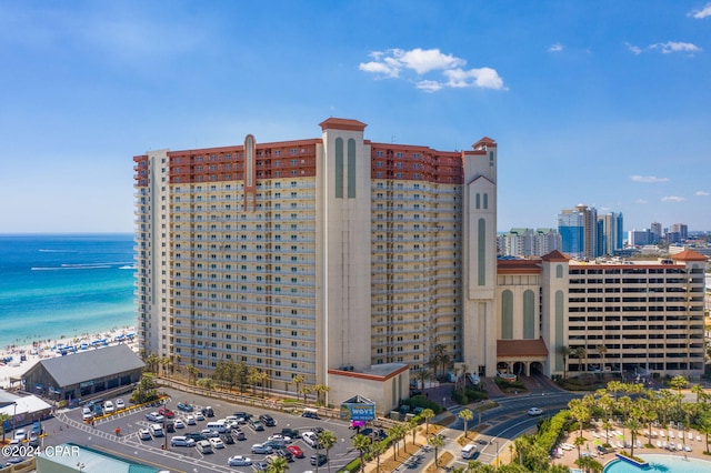 property's view of city featuring a water view