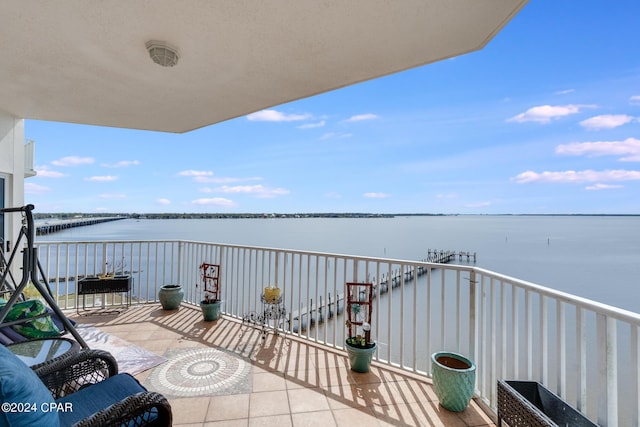 balcony with a water view