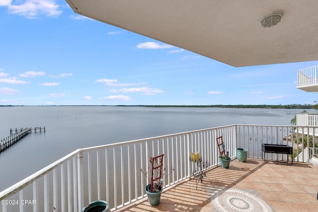 balcony with a water view