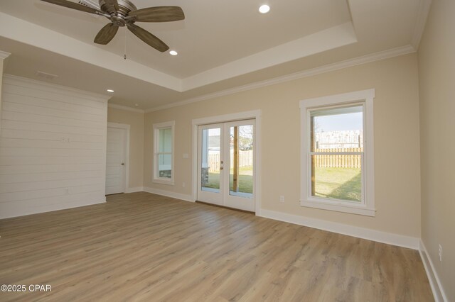 unfurnished bedroom with a closet, dark hardwood / wood-style floors, ceiling fan, and ornamental molding