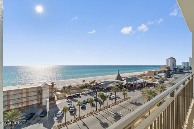 water view with a view of the beach