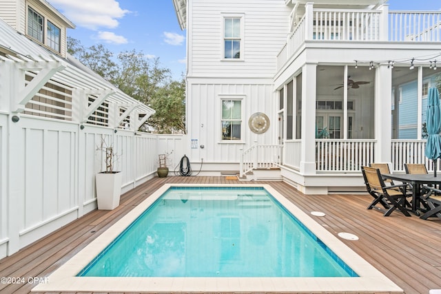 view of pool with a deck