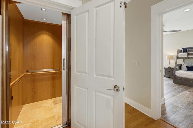 interior space featuring wood-type flooring