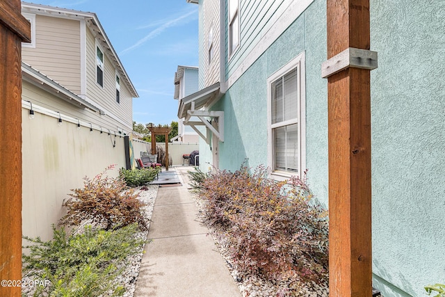 view of home's exterior with a patio