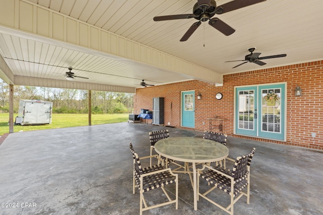 view of patio / terrace with ceiling fan