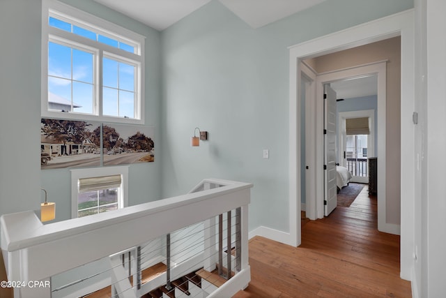 hall featuring light wood-type flooring