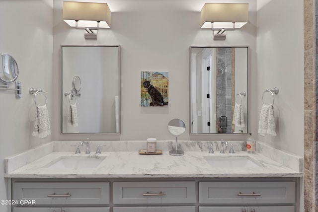 bathroom with double sink vanity