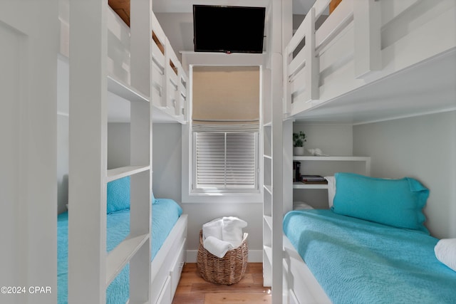 bedroom featuring light wood-type flooring