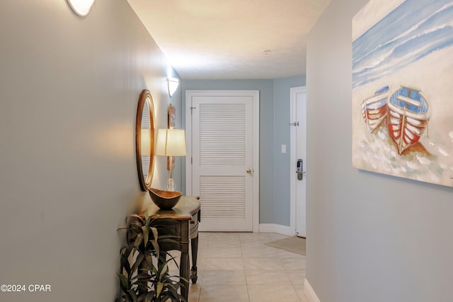 interior space with light tile flooring