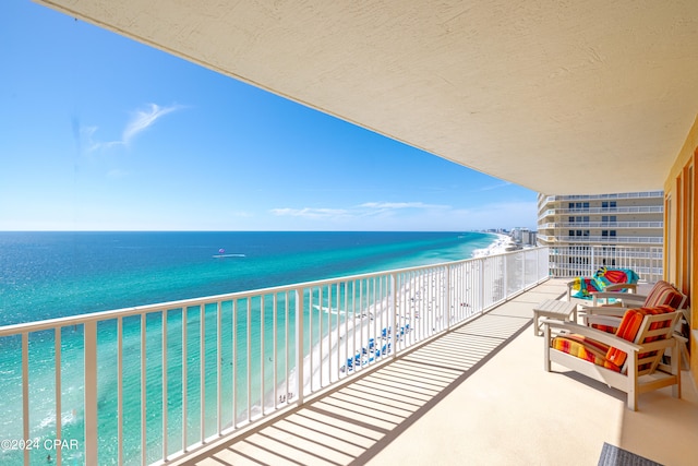 balcony with a water view