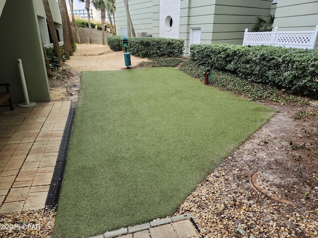 view of yard with fence