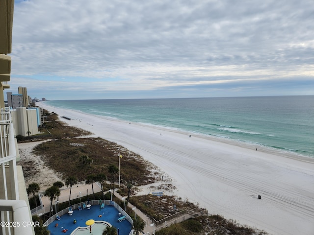 water view with a view of the beach