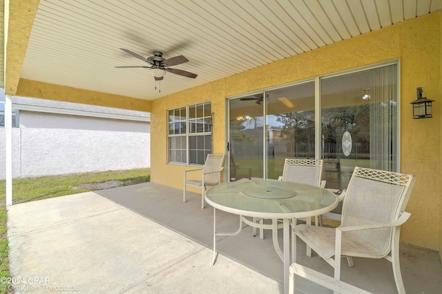 view of patio with ceiling fan