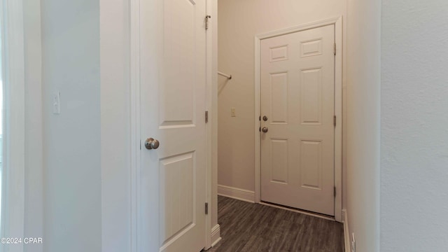 doorway featuring dark hardwood / wood-style flooring