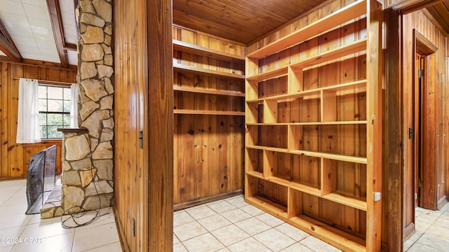 interior space with light tile patterned floors