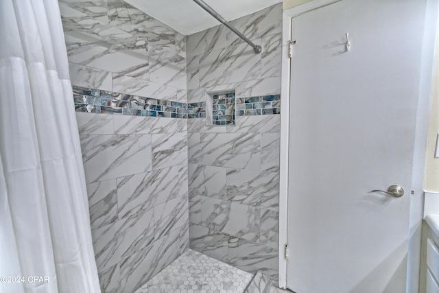 bathroom featuring walk in shower