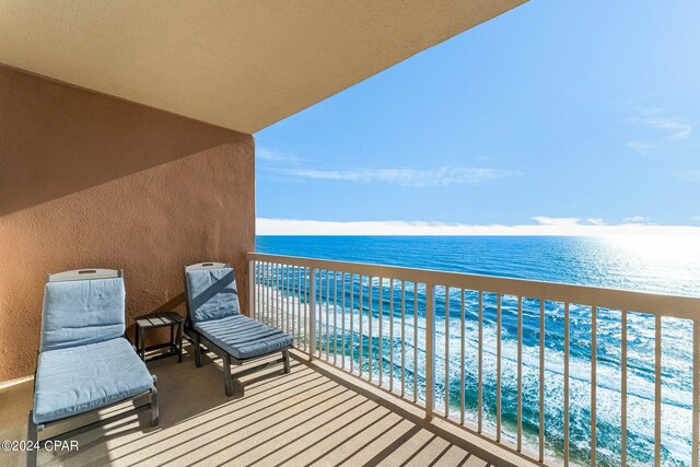 balcony with a water view