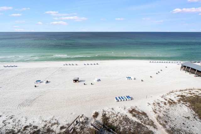 property view of water with a beach view