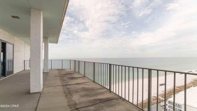 balcony with a water view