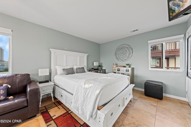 view of tiled bedroom