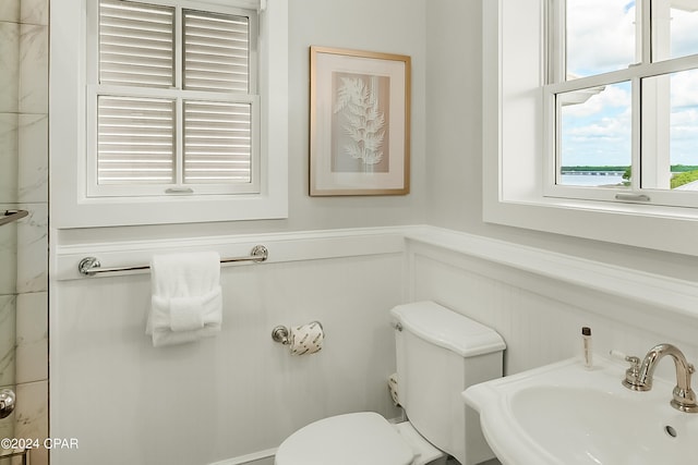 bathroom with sink and toilet