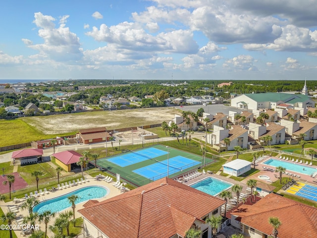 view of swimming pool with a residential view