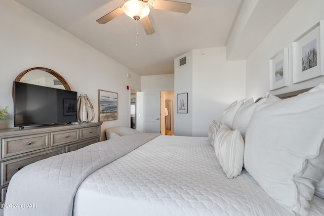 bedroom featuring ceiling fan