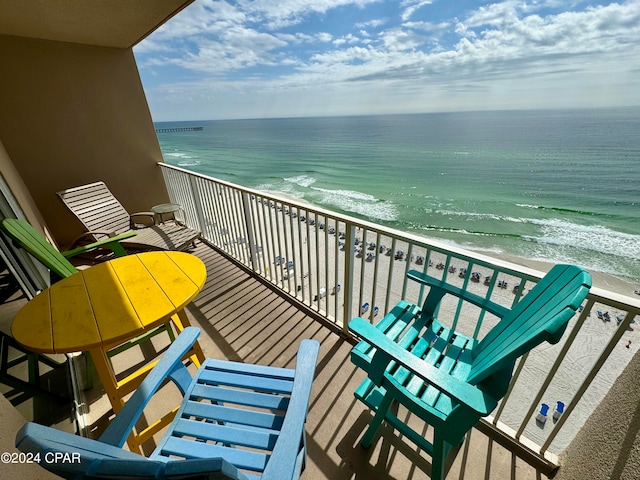 balcony with a water view