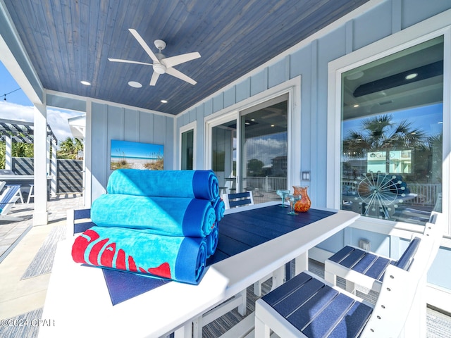 view of patio / terrace with ceiling fan