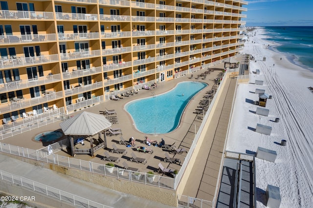 5004 Thomas Dr Unit 1209, Panama City Beach, FL 32408 - view of pool featuring a view of the beach and a water view