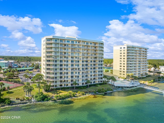 view of property with a water view