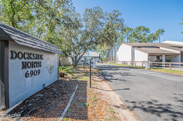 view of community sign