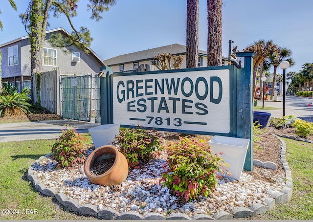 view of community sign