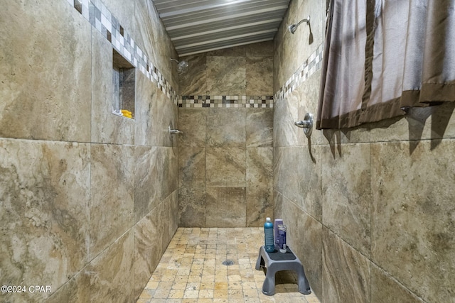 interior details with tiled shower