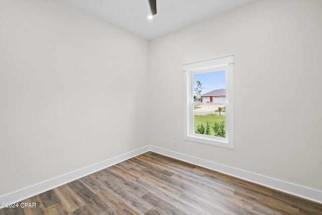 empty room featuring wood-type flooring