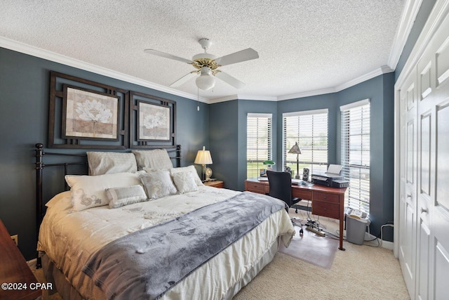 interior space featuring decorative columns, ceiling fan, crown molding, and light wood-type flooring