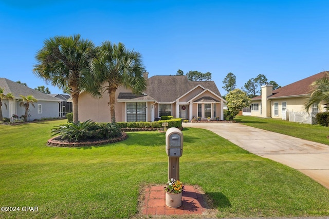 view of front of house with a front yard