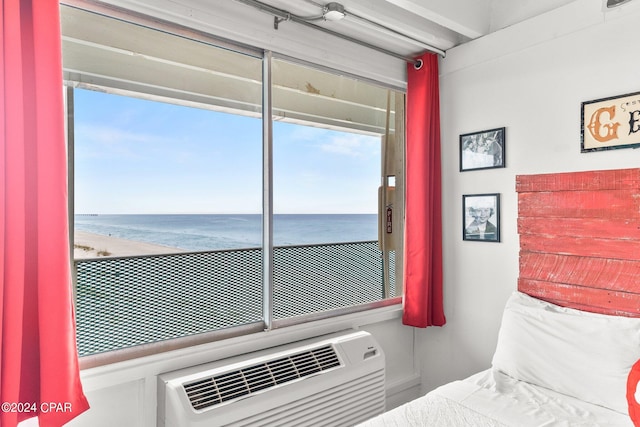 bedroom with a water view