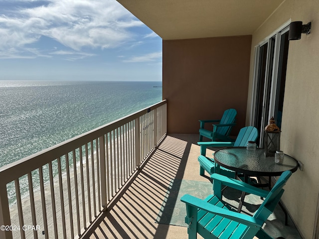 balcony with a water view