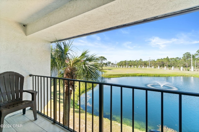 balcony with a water view